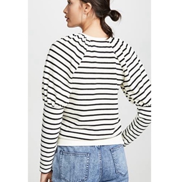 Saylor Auggie Puff Sleeve Striped Sweater Sweatshirt - Picture 3 of 12